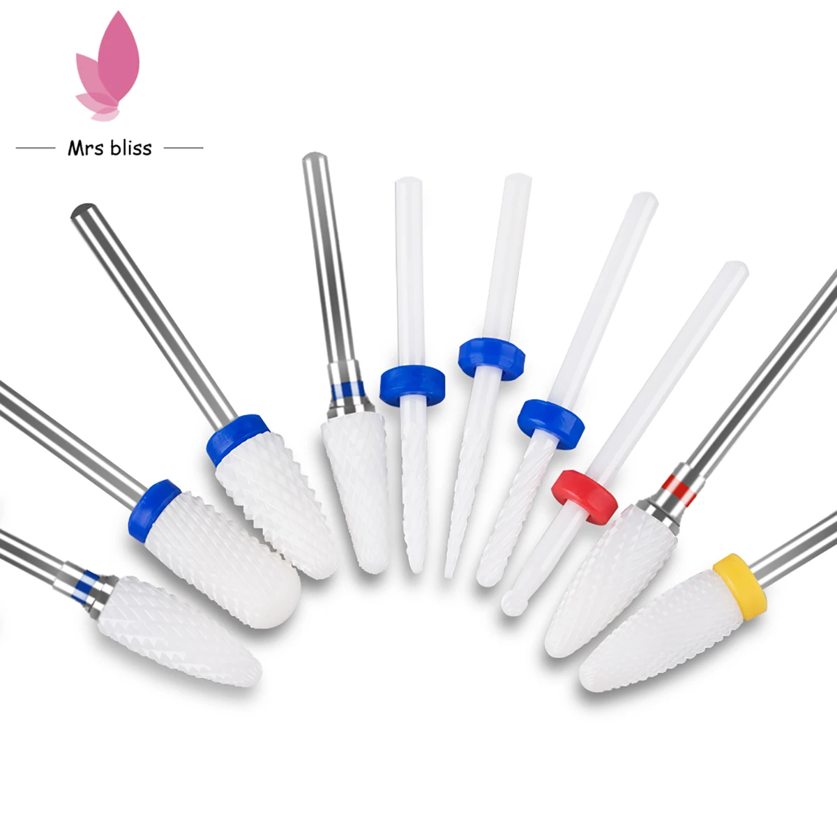 Ceramic Milling Cutter Manicure Nail Drill Bits Electric Nail Files Blue Grinding Bits Mills Cutter Burr Accessories Gel Remove