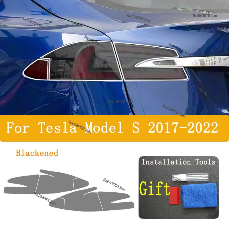 

Для Tesla Model S (2017-2022) — Наклейка для стайлинга задних фар, защитная пленка из ТПУ для фар и задних фонарей, черная, аксессуары