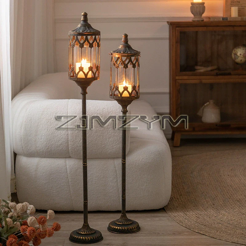 Freistehender Kerzenhalter Retro Hohe Stehende Dekorative Laterne Wohndekor Dekorative Gartenlampe Ornament