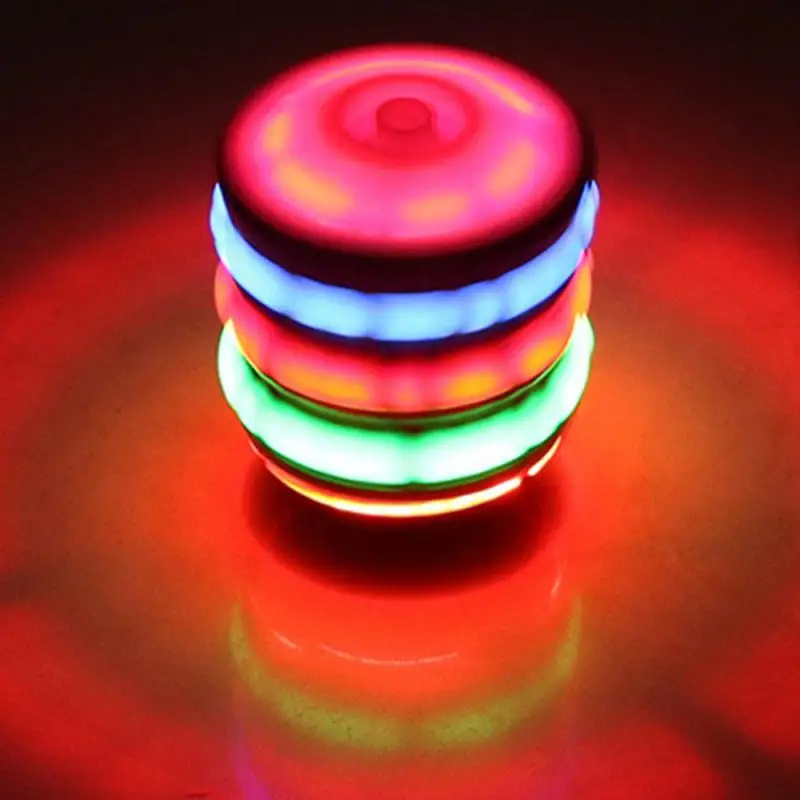 Spinning Top Colorful Flash LED Light Laser Music Gyroscope Children's Wood Luminous Hand Spiner Classic Toys Kid Christmas Gift