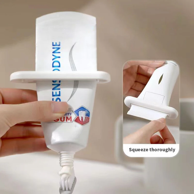 2pcs Household Manual Toothpaste Squeezer, White, For Toothpaste, Hand Cream, Facial Cleanser, Easy Rolling Tube Squeezer
