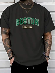 Japanese simple and fresh letter pattern summer short-sleeved outdoor casual comfortable breathable men's short-sleeved T-shirt