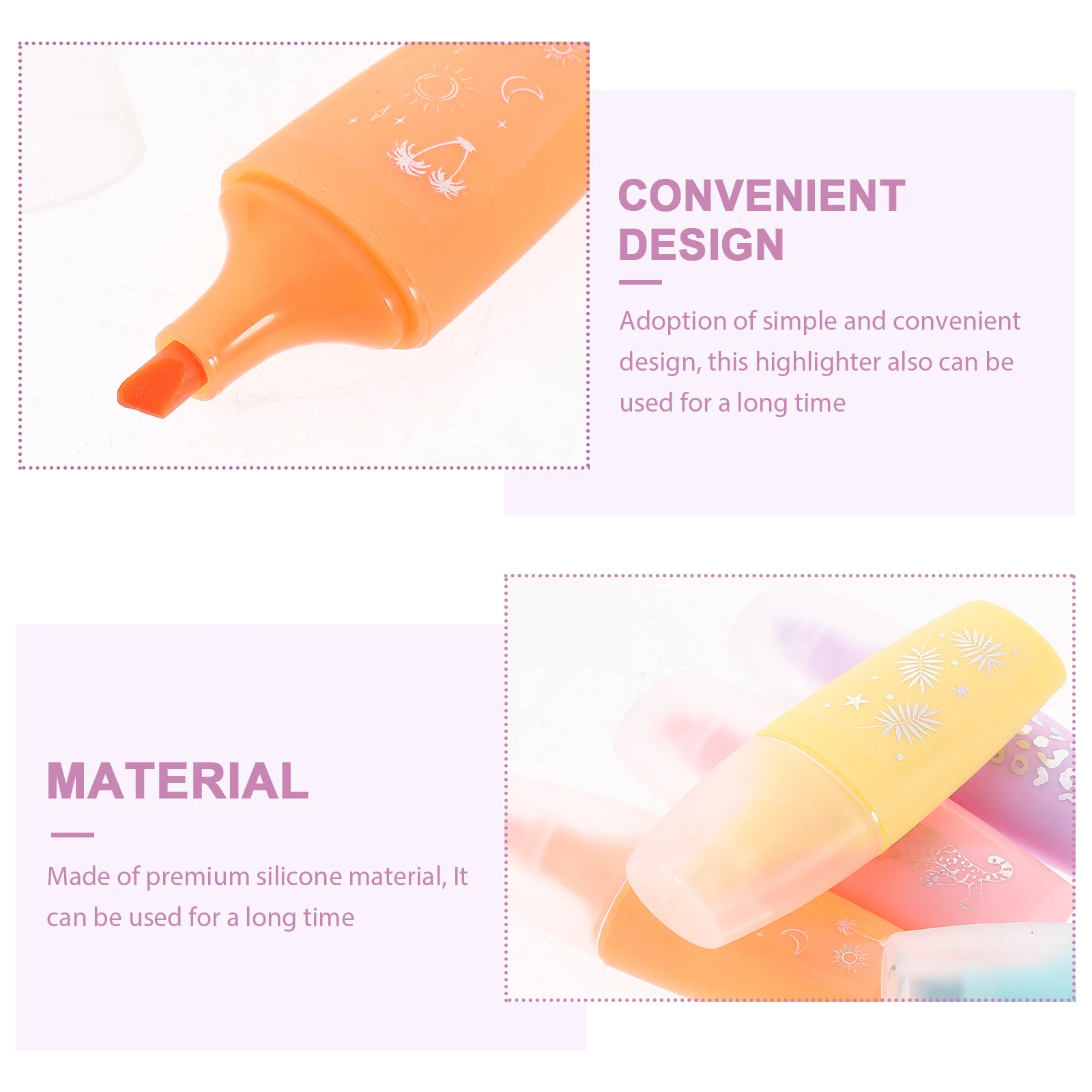 

24 Pcs Colored Highlighters Mini Markers for Students Note Taking School Supplies Cartoon Design Bright Colors