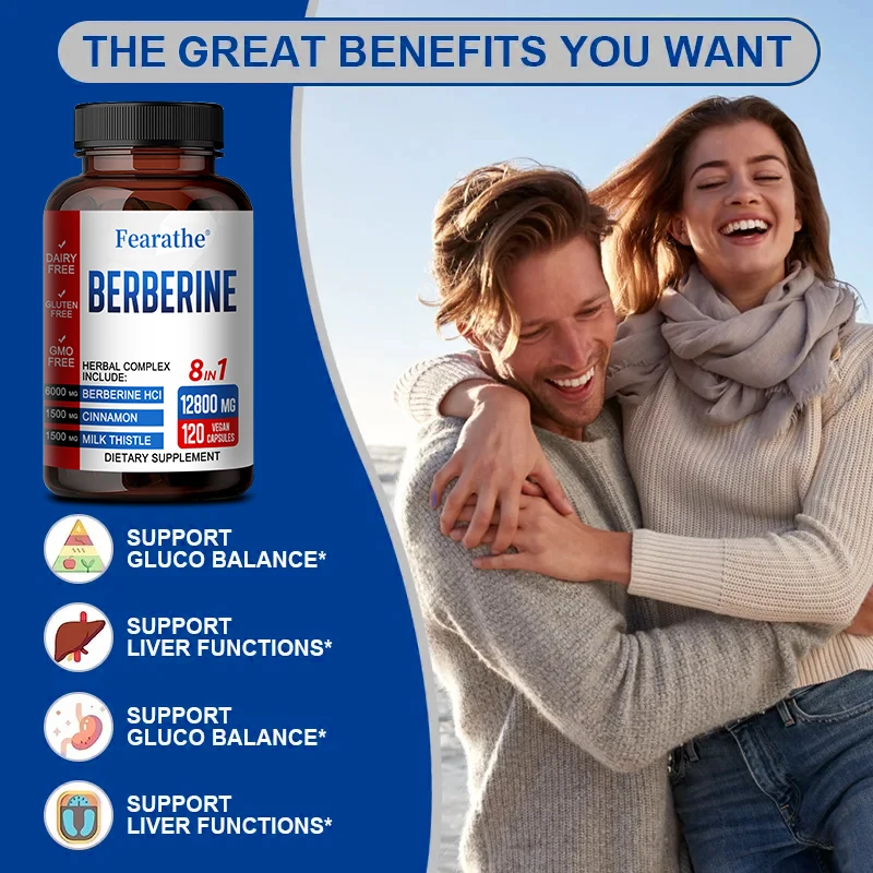 Berberine Capsules Contain Ceylon Cinnamon and Milk Thistle To Promote Liver Function, Intestinal Health, and Immunity.