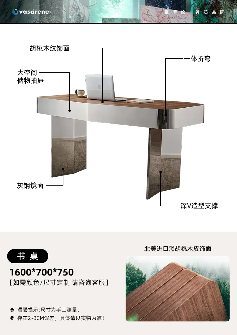 

Итальянский минималистичный офисный стол из натурального мрамора, большой плоский пол, домашний компьютерный стол, дизайнерская модель