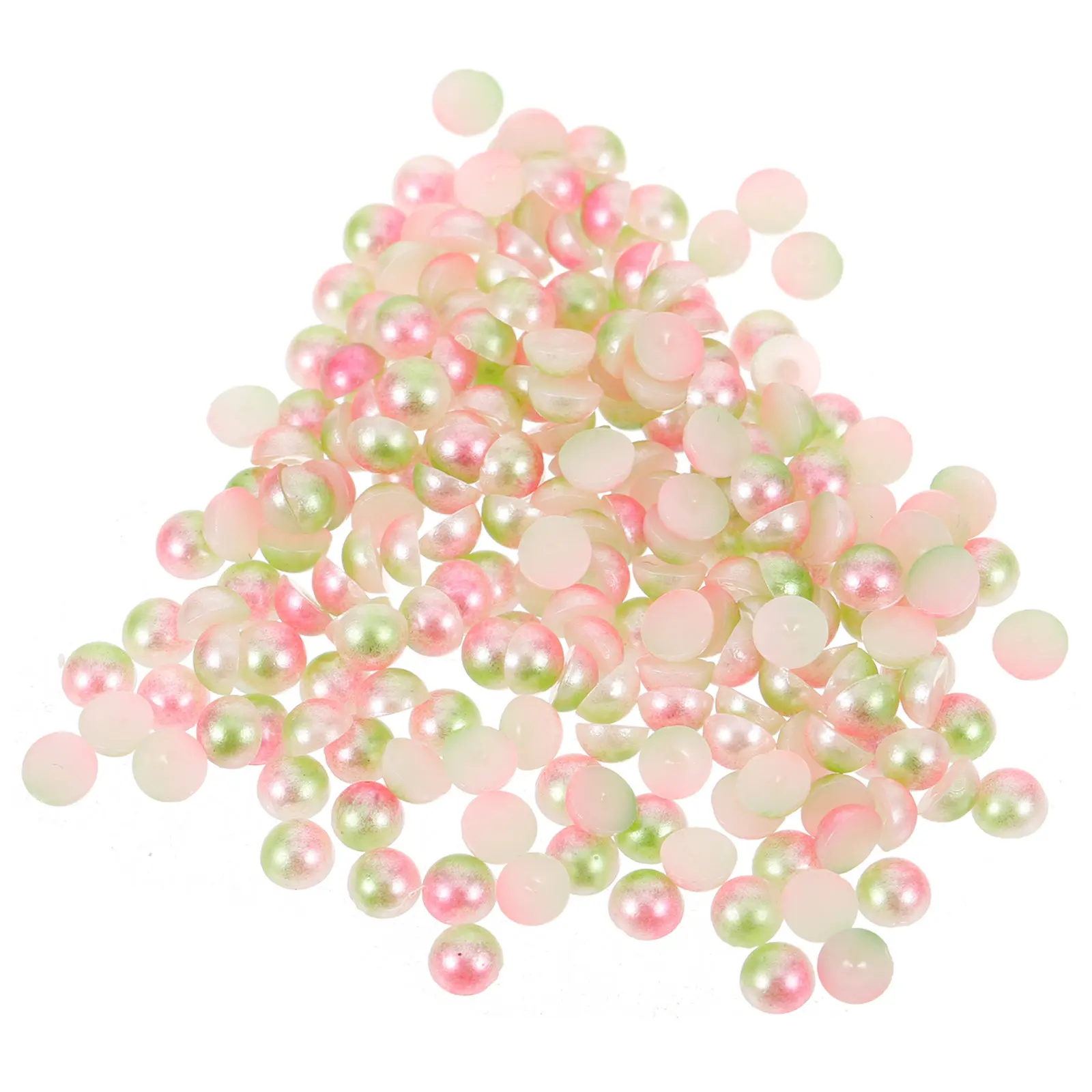 

200Pcs Pearl Jewelry Making Components ABS Craft Beads for DIY Hair Accessories Nail Art Decorative Flatback Charms