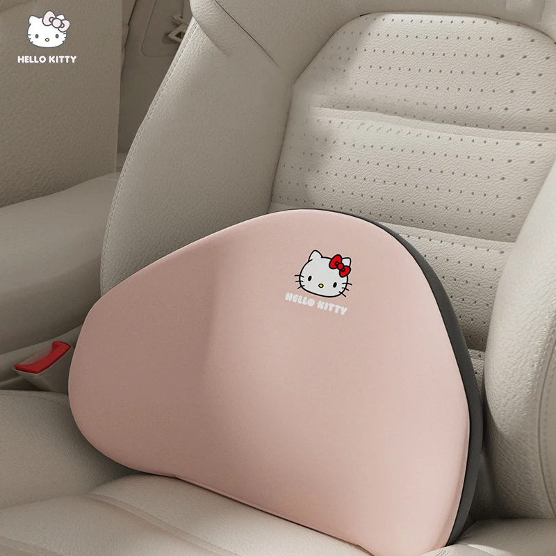 Hello Kitty Car Lumbar Support Headrest Waist Protector Breathable Soft Cute Cartoon Sanrio Car Decoration Accessories Gift