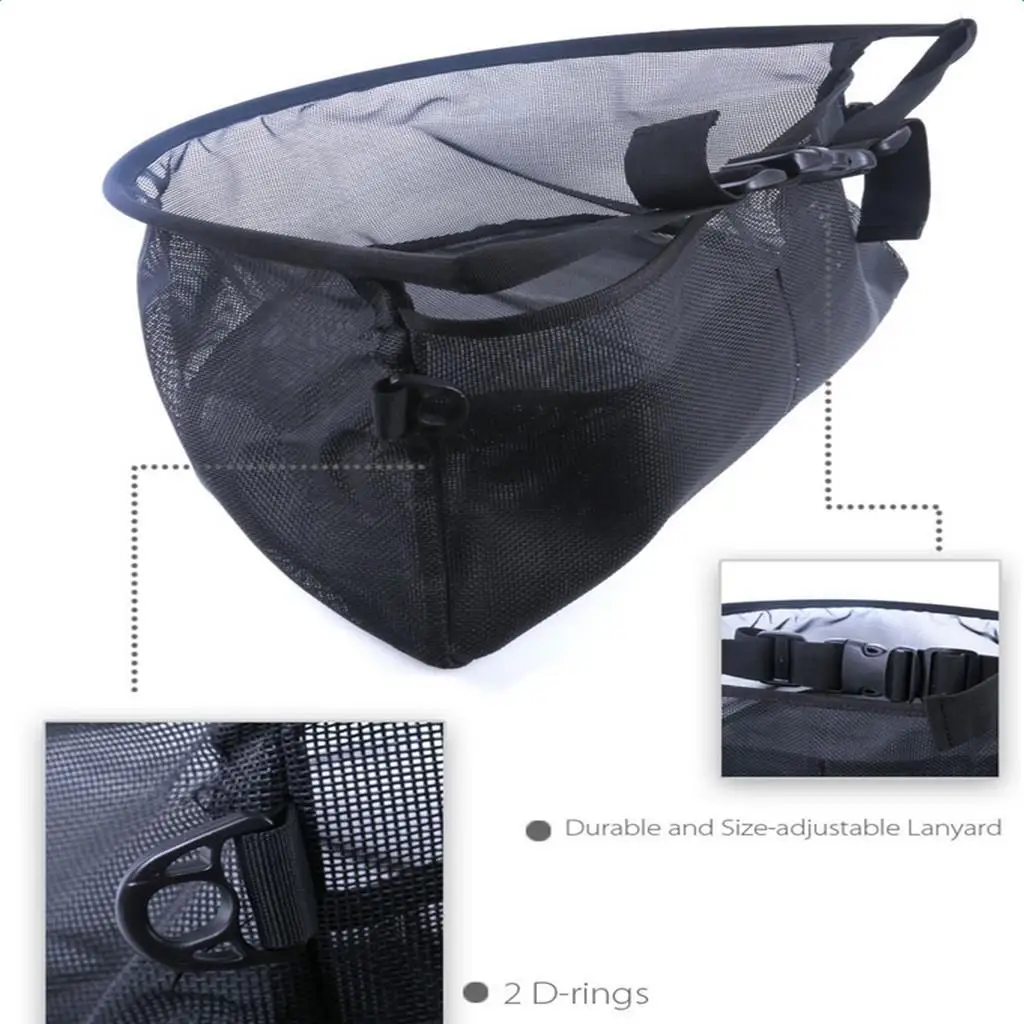 Fly Fishing Line Tray String Bag Black Mesh Stripping Basket Waist Net