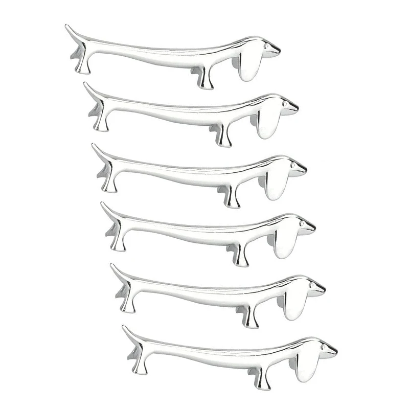 

6 шт. подставка для палочек для еды маленькая собака держатель для палочек такса цинковый сплав Подставка для вилок Ложка столовая посуда стойка держатель инструмент
