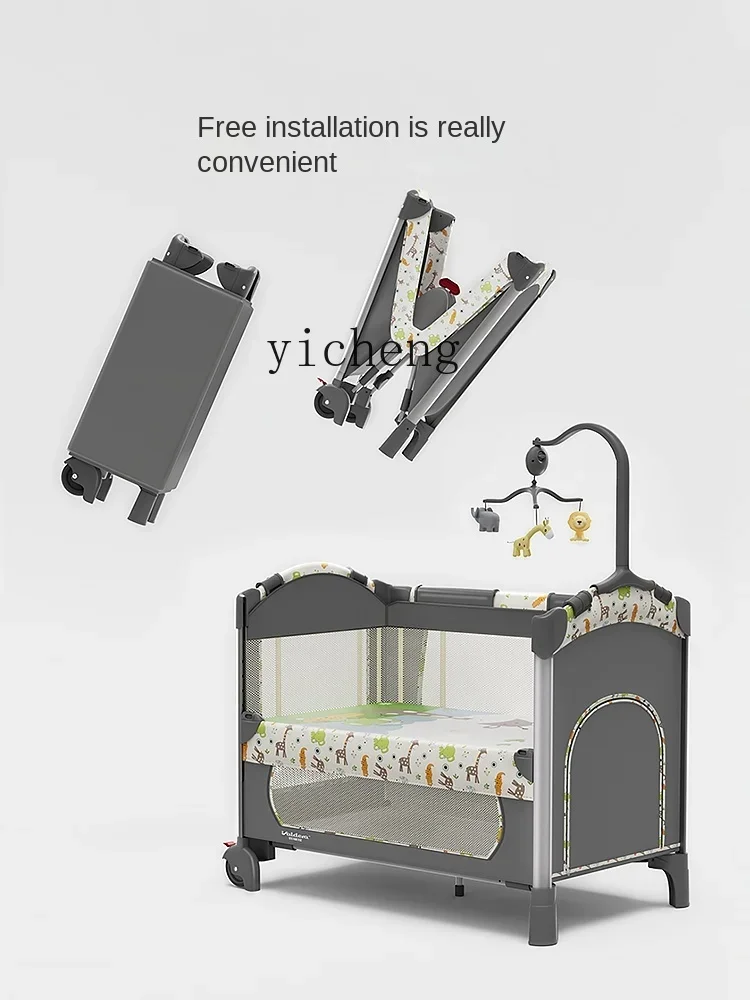 Lit de bébé pliant Tqh, couffin mobile pour nouveau-né, lit à coutures multifonctionnel