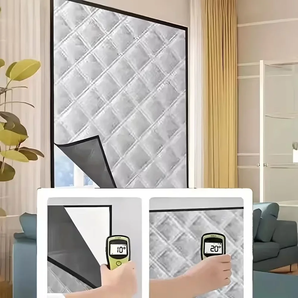 Windproof Thermal Curtain For Living Room - Home Blind 90x150cm Silver, Windproof Soundproof Protective Components
