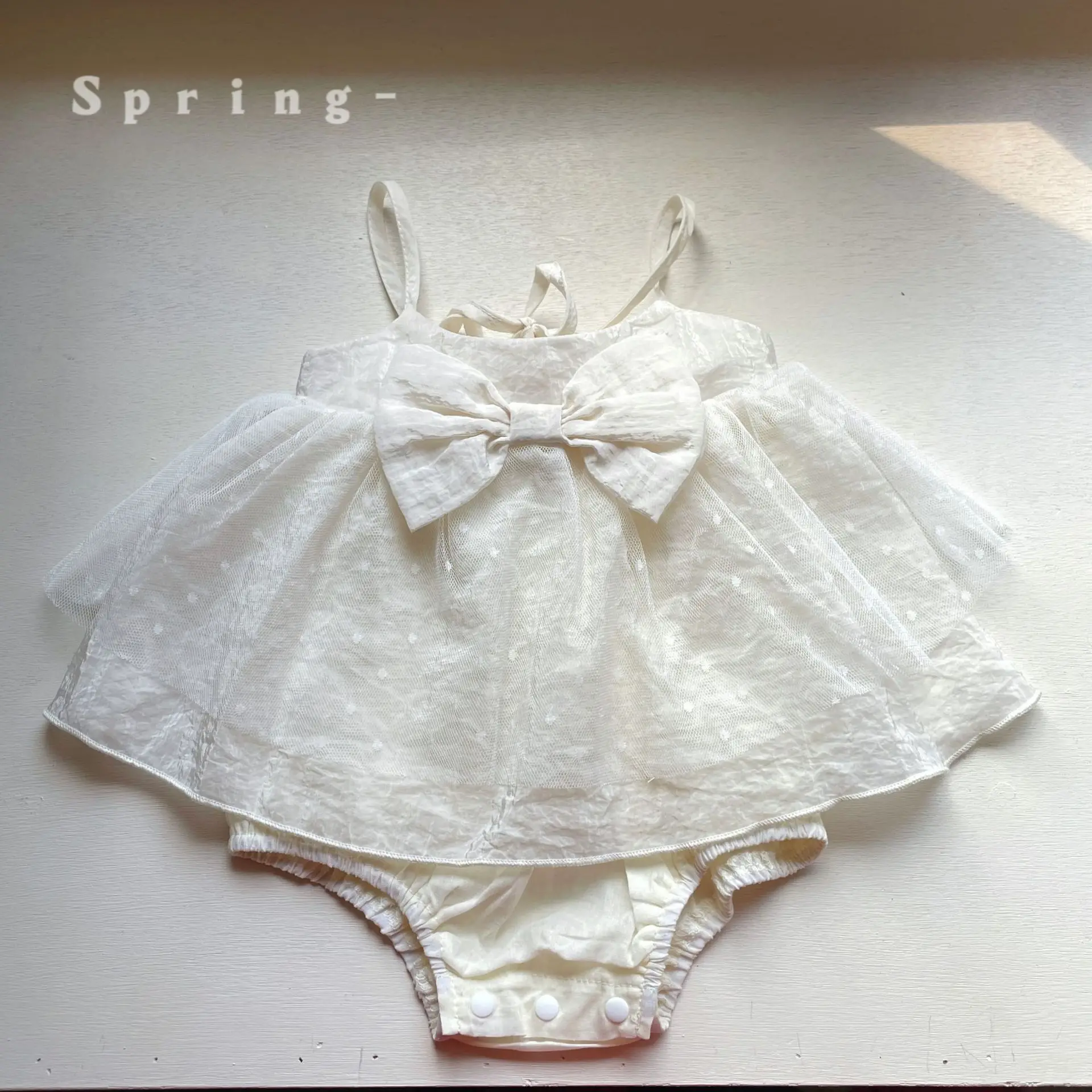 2026 Summer Korean Girls' Set, Baby Girl Two Piece Set, Western Style Dress, Long Sleeve Strap Skirt, Princess Dress