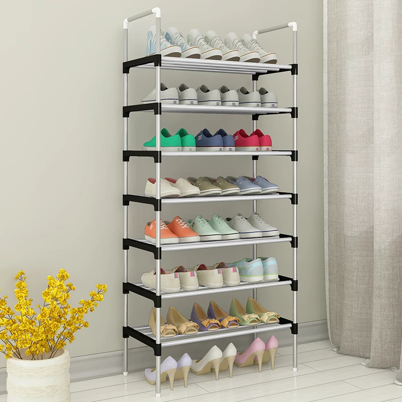 Shoe Rack with Handrail Easy to Assemble Shoes Storage Shelf Space Saving Shoe Organizer Close to The Door