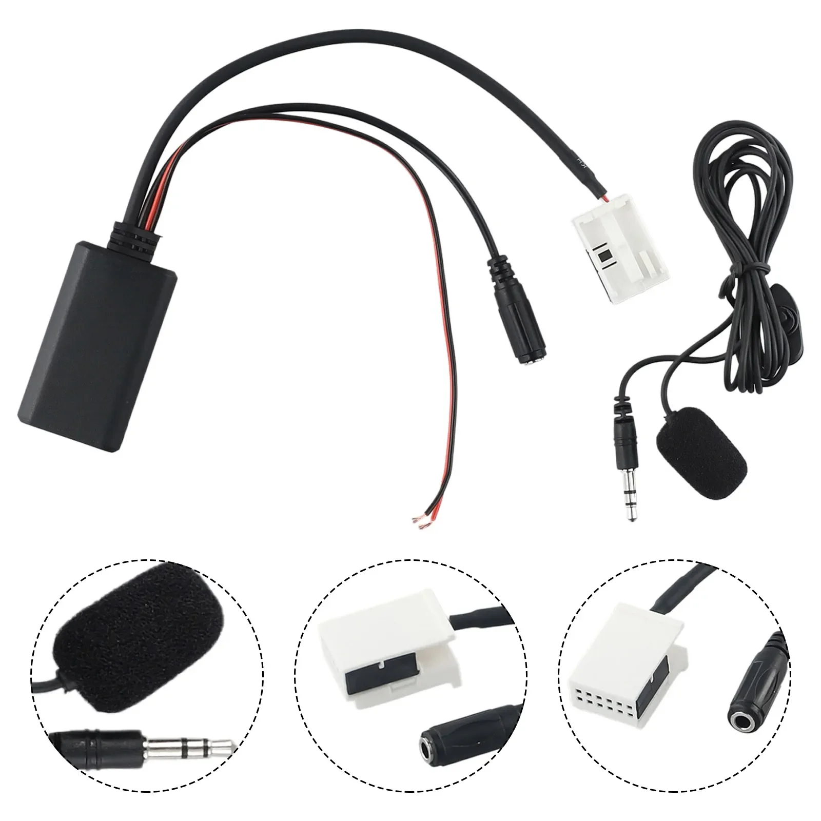 

Replace Bluetooth Parts Bluetooth Adapter 12 Pin Replacement 1PC Tools AUX Accessory Black Handsfree PN-1/3 Part