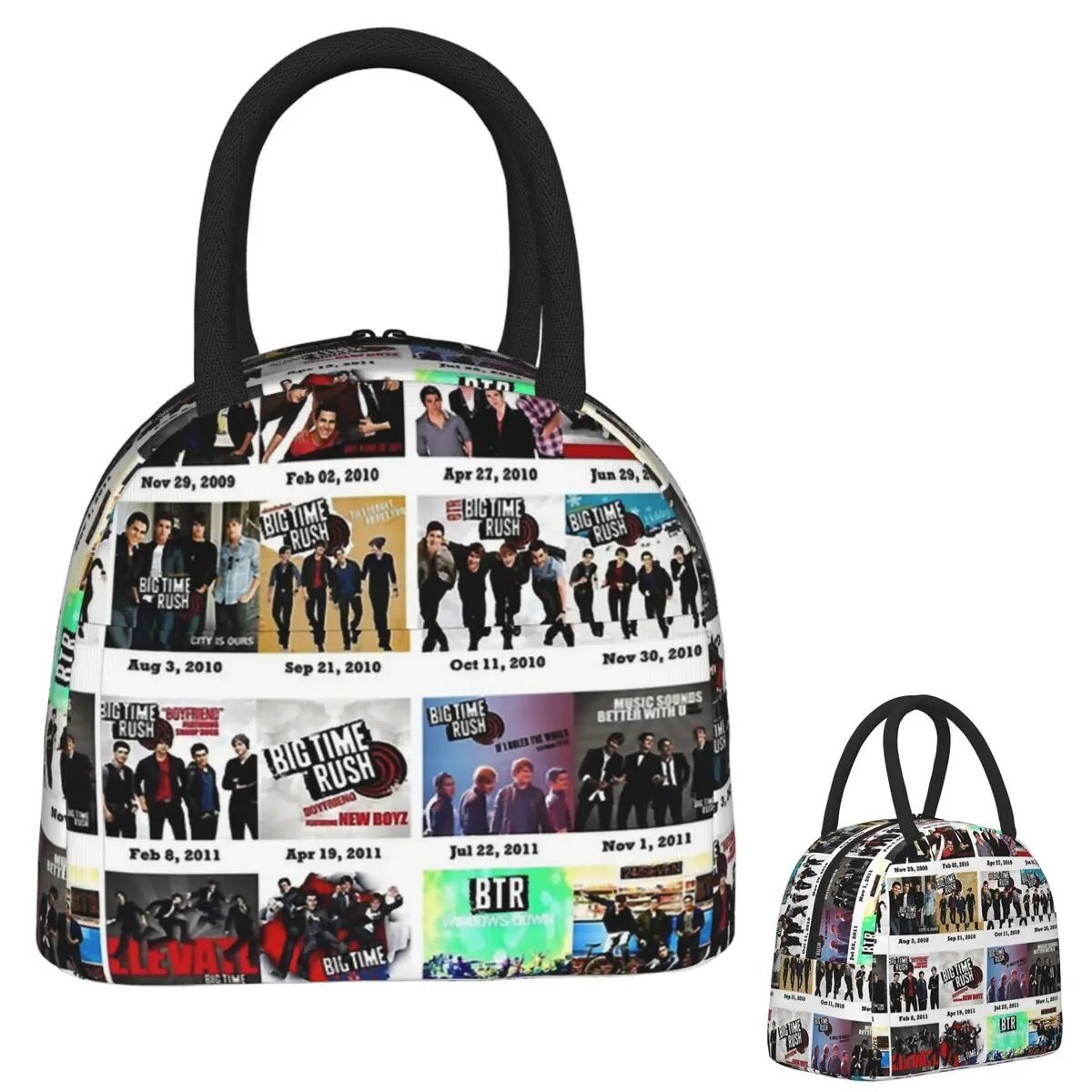 

Big Time Rush Band Famous Pictures Logo Insulated Lunch Bag for Women Kids Leakproof Food Boxes Thermal Lunch Box Tote