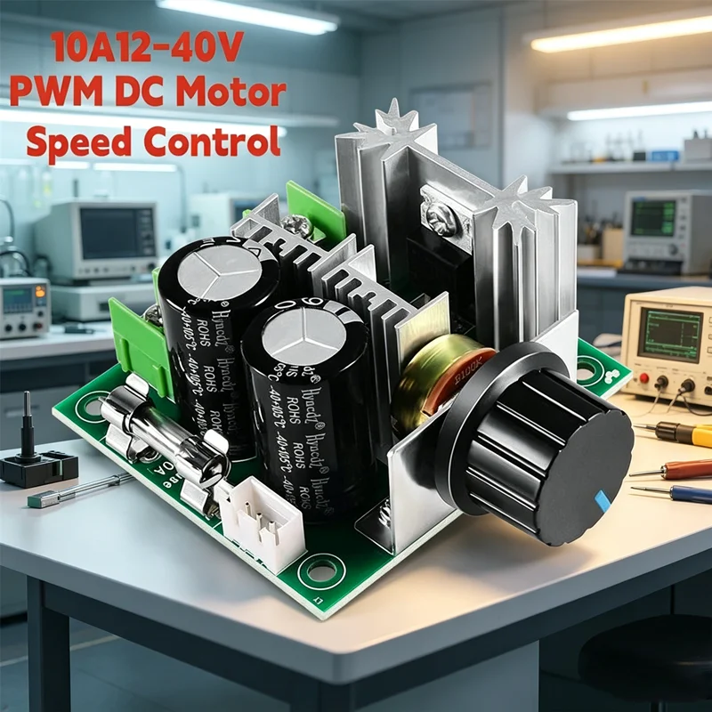 PWM DC Motor Speed Controller 12V 24V 30V 40V, 13KHz 10A 1000uF Variable Regulator, Motor Speed Governor Switch for Fan Pump DIY