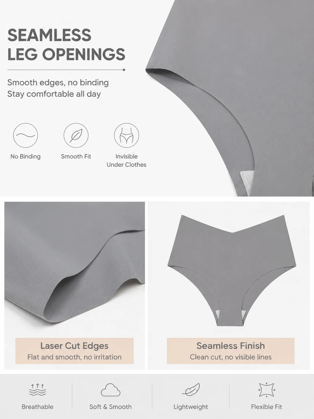 3PCS Women's high-waist Underwear suitable for exercise Soft elastic breathable Extremely simple and comfortable for daily use
