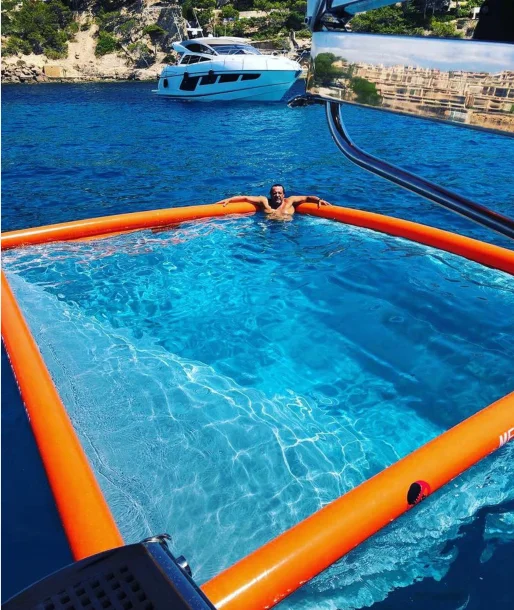 Inflatable Yacht Floating Ocean Sea Swimming Pool With Anti Jellyfish Net