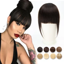 Flequillo de cabello humano 3 Clips 3D corte Romo flequillo de cabello Natural Clip de cabeza en extensiones de cabello no Remy 2,5