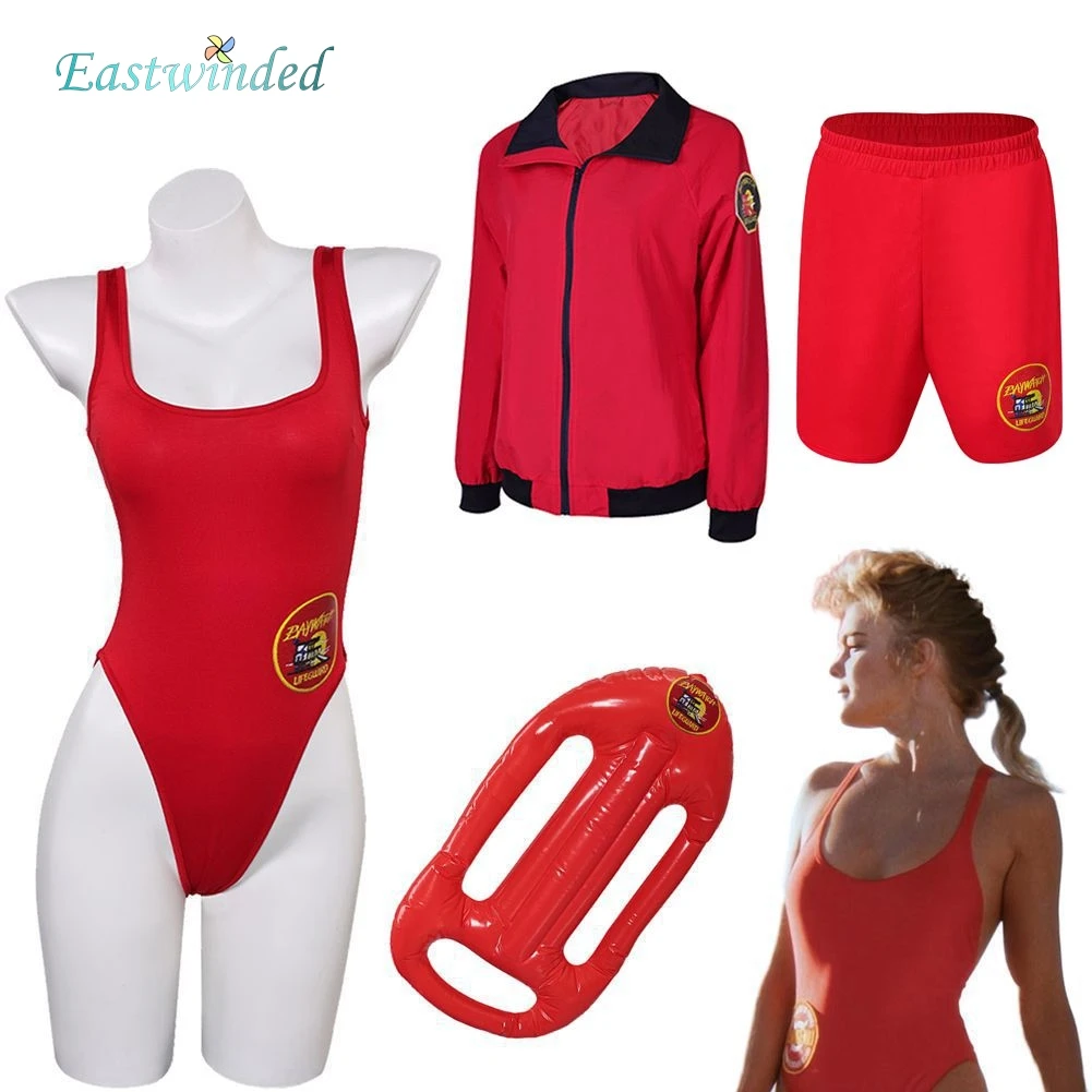 CJ Parker Cosplay Swimsuits Costume 1989 TV Baywatch Red Bikini Swimwear Fantasia Roleplay Women Set Summer Beach Costume Men