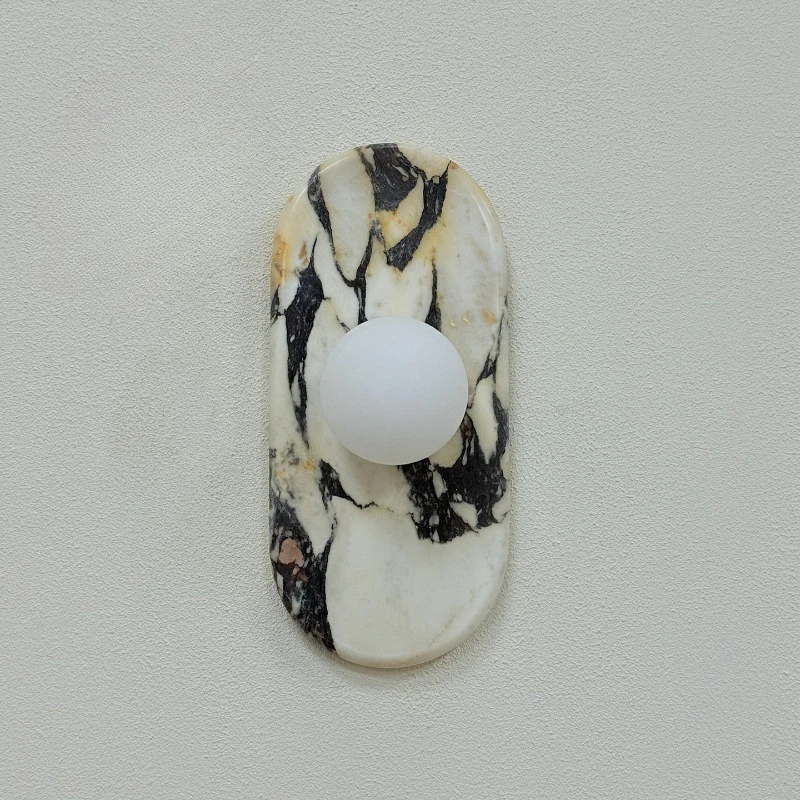 

French Luxury Marble Wall Lamp Wabi Sabi Style for Bedroom Living Room Dining Room Corridor Italian Creative Design Lighting