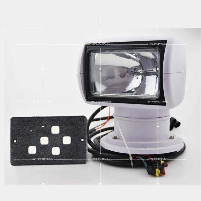 Marine Remote Control Searchlight Rotatable 12V24v Xenon Halogen Yacht Speedboat Luya Boat Spotlight Super Bright Spotlight