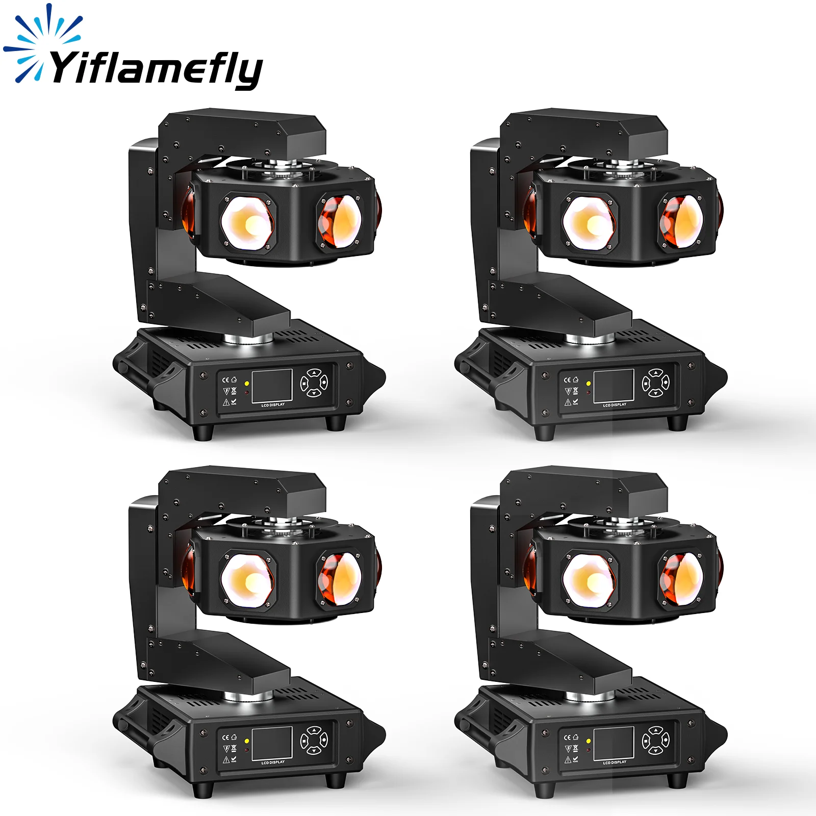 

Yiflamefly 4 шт., 240 Вт, движущиеся головные фонари, 6 светодиодов RGBW 360 ° Вращающийся DJ Light DMX сценические огни для дискотеки, свадьбы, вечеринки, живой шоу