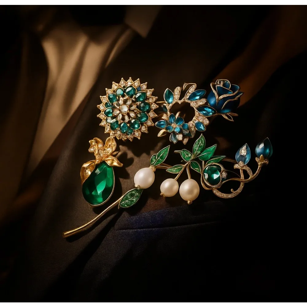 

Набор из 12 винтажных хрустальных брошей для женщин и девушек, блестящий подарок