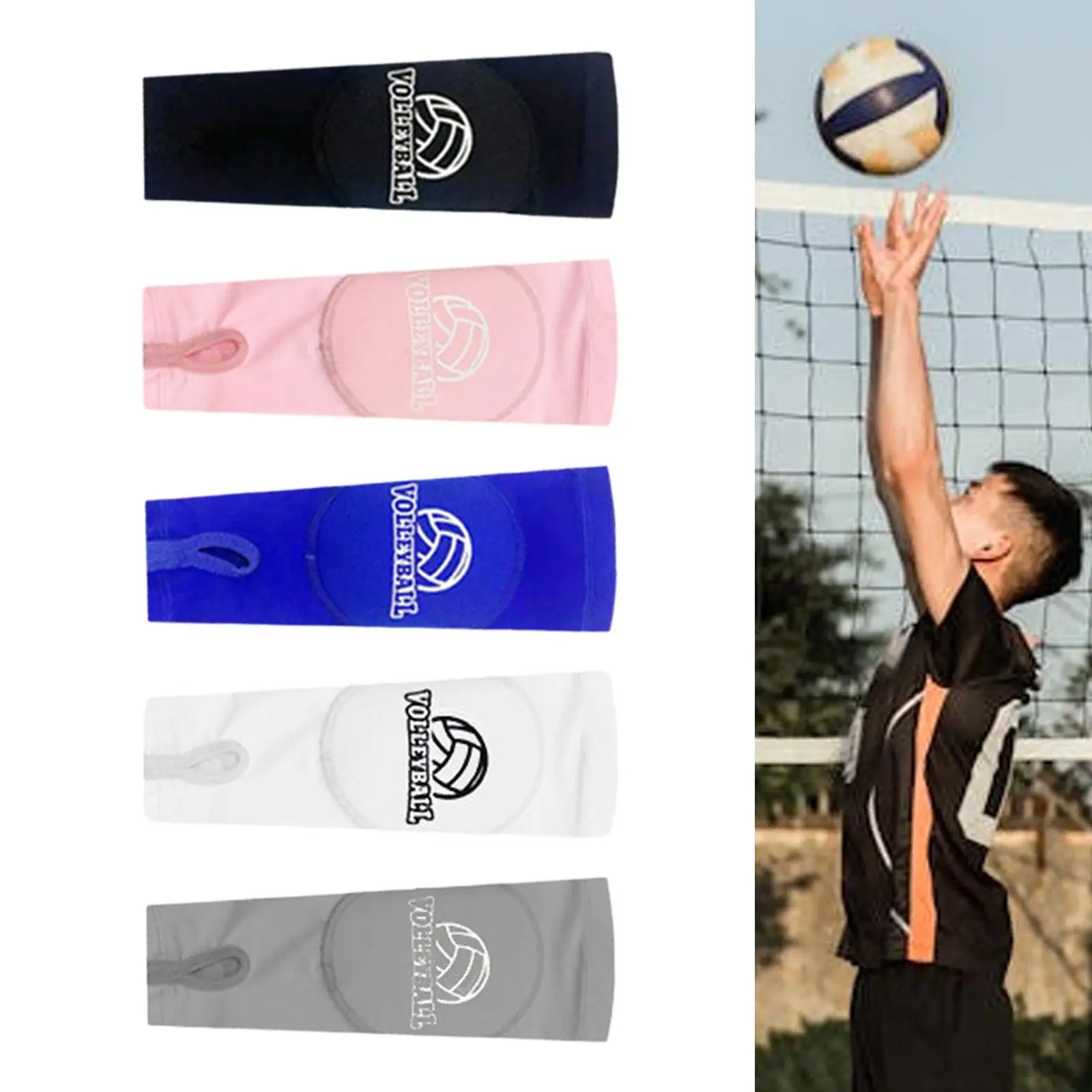 2 Pieces Volleyball Arm Sleeve Gloves Arm Pads Elbow Support Basketball Wrist Support for Gaming Work Cycling Basketball Outdoor