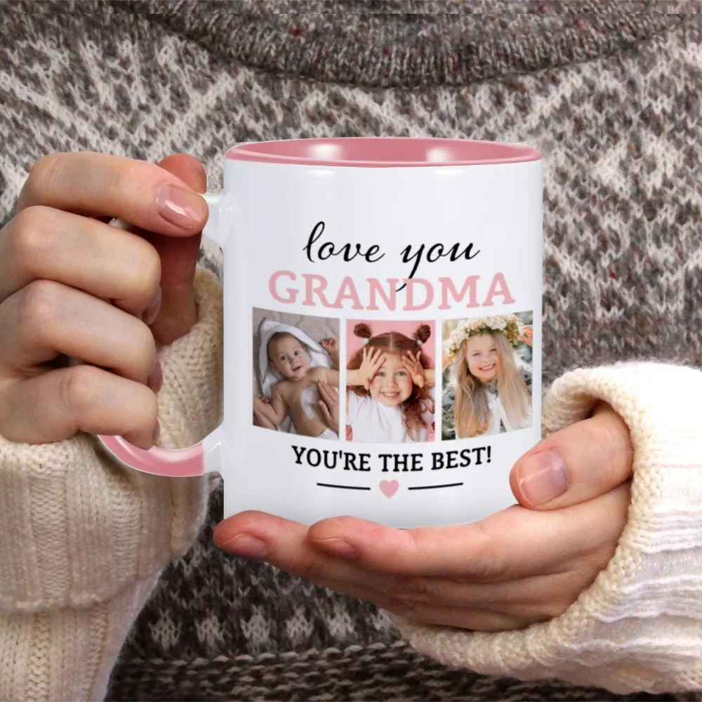 Caneca de café personalizada com PhotoText, te amo netos Nana, Copos cerâmicos em casa, Lovely Gift Cup para o melhor vovô