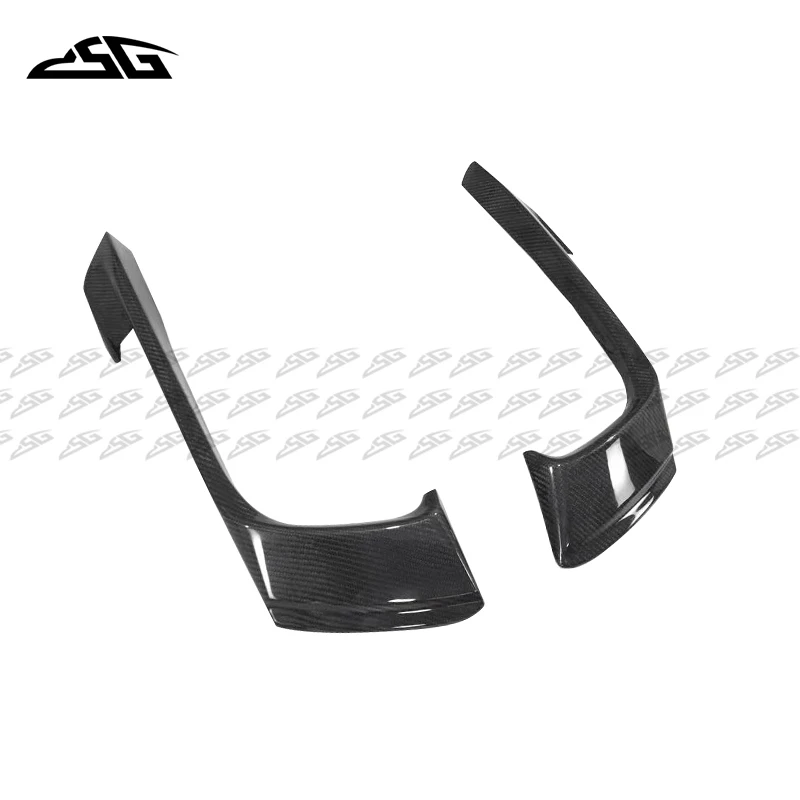 

For Porsche 718 Cayman Boxster 2016-2019 Carbon Fiber Front Bumper Fog Lamp Frame Canards Cover Eyelids Trim Body Kit