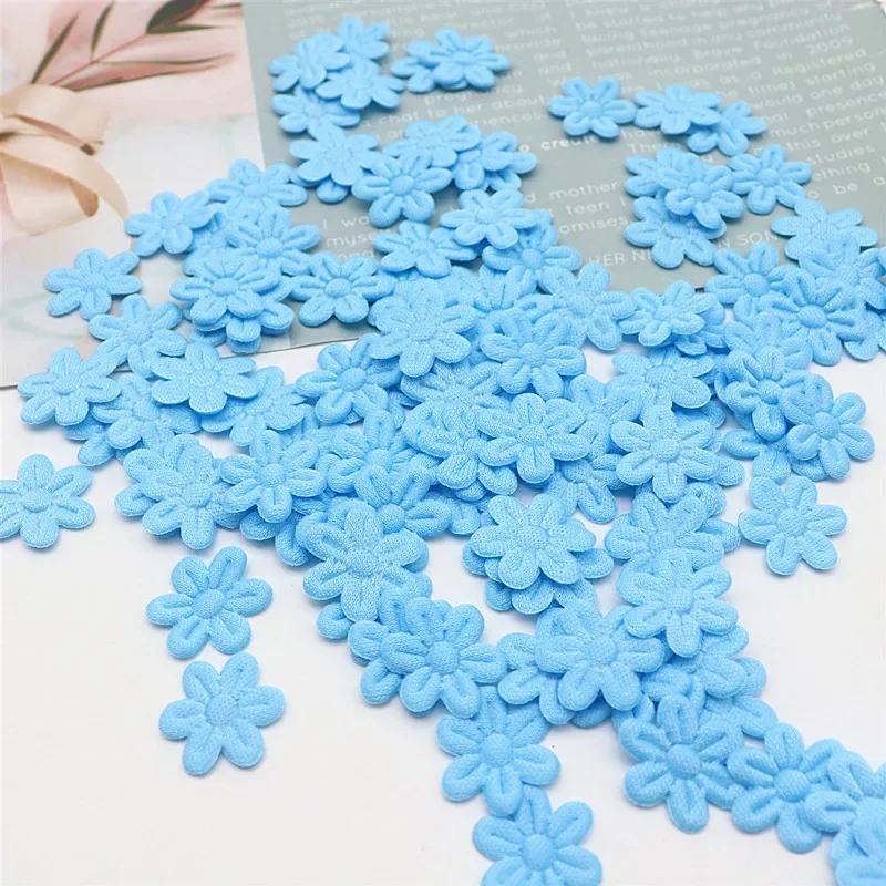 100pcs/pack five petal flower embossing DIY children hair accessories hairpin accessories accessories material cloth sticker 2cm