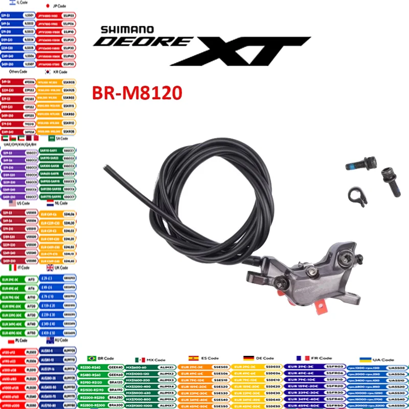 SHIMANO DEORE XT M8120 BR-M8120 pinza de freno de 4 pistones freno de disco hidráulico con pastillas de freno D03s pieza Original de bicicleta Shimano