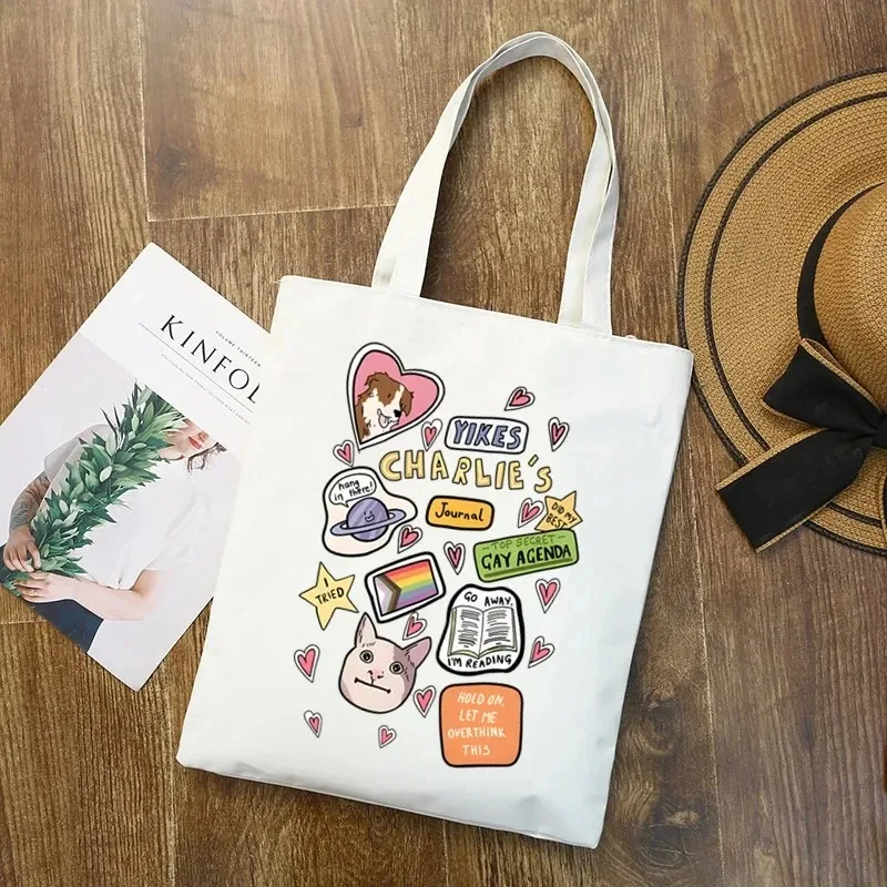 

Nick Ladies Handbag Show Heartstopper Fashion Canvas Shoulder Bag Eco Large Capacity Travel Shopping Bag Purse Schoolbag