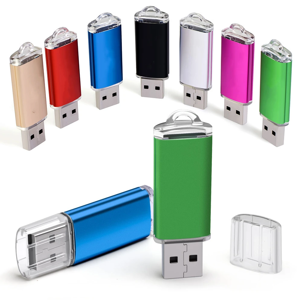 Unidad Flash USB 2,0 de alta velocidad de Metal con logotipo grabado láser personalizado, 2GB, 4GB, 8GB, 16GB, 32GB, 64GB, 128GB