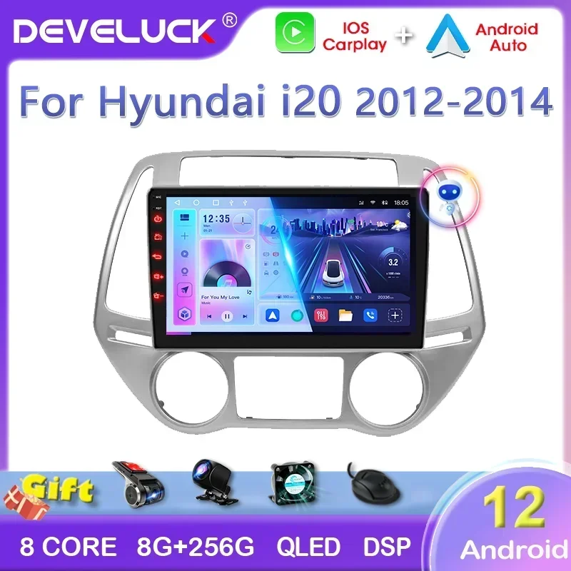 Develuck 2Din Android 12 For Hyundai I20 2012 2013 2014 2015 Car Radio Multimedia GPS Navigation Carplay Auto 4G WIFI DVD Player