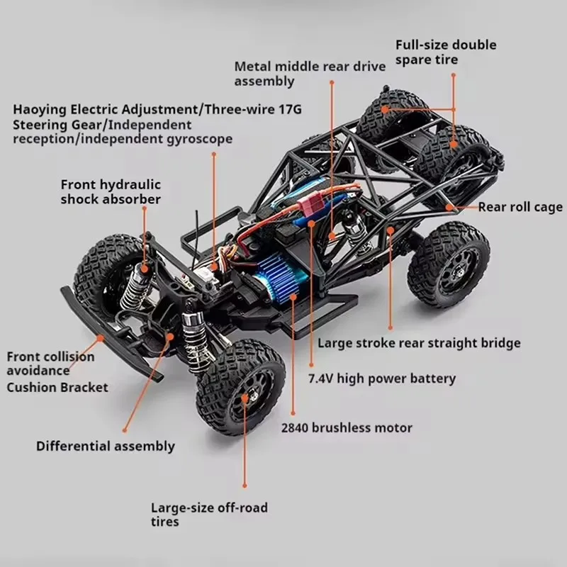 4WD Brushless RC Car Model 1:10 90KM/H Big Torque Servos Alloy Material Hydraulic Shock Absorber Remote Control Rapid Drift Car