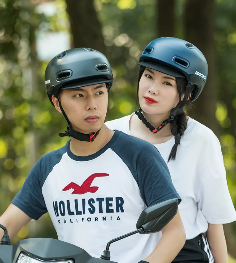 ROCKBROS Fahrradhelm mit Schirm für Casual-Radfahren, EPS Urban Commuter & Mountainbike-Helme für Männer und Frauen – Detail 15