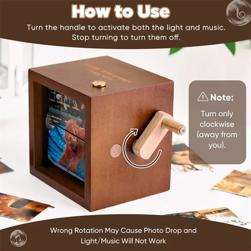 Photo Flip Book Frame DIY Hand Motion for Wedding Graduation Valentine's Day Photo Flipbook Display Box Flip Book Frame