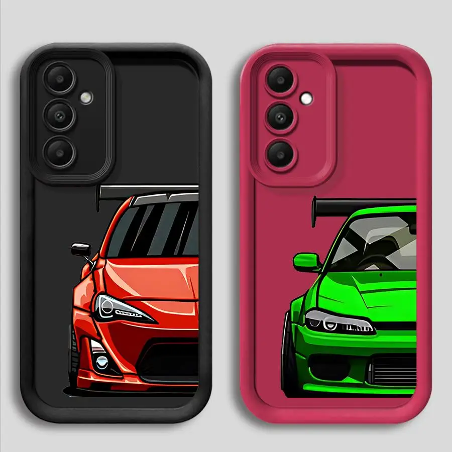 Case for Samsung Galaxy A23 A32 A34 A73 A52 A22 A24 A25 A26 A54 A21s A53 A31 Soft Cover Japan JDM Sports Cars