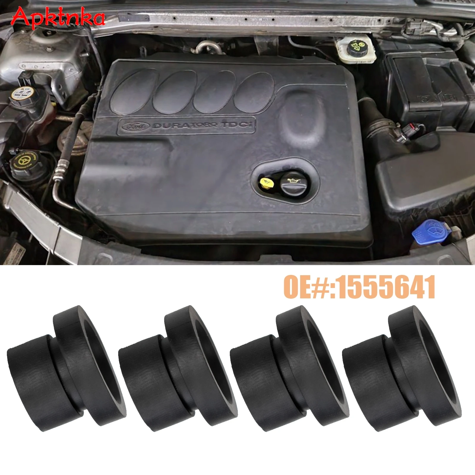 4Pcs For Ford Mondeo Mk4 4 Focus 2 MK2 Galaxy C Max S Max 2.0 Diesel Engine Top Cover Grommet Rubber Buffer Mount Bush Stopper