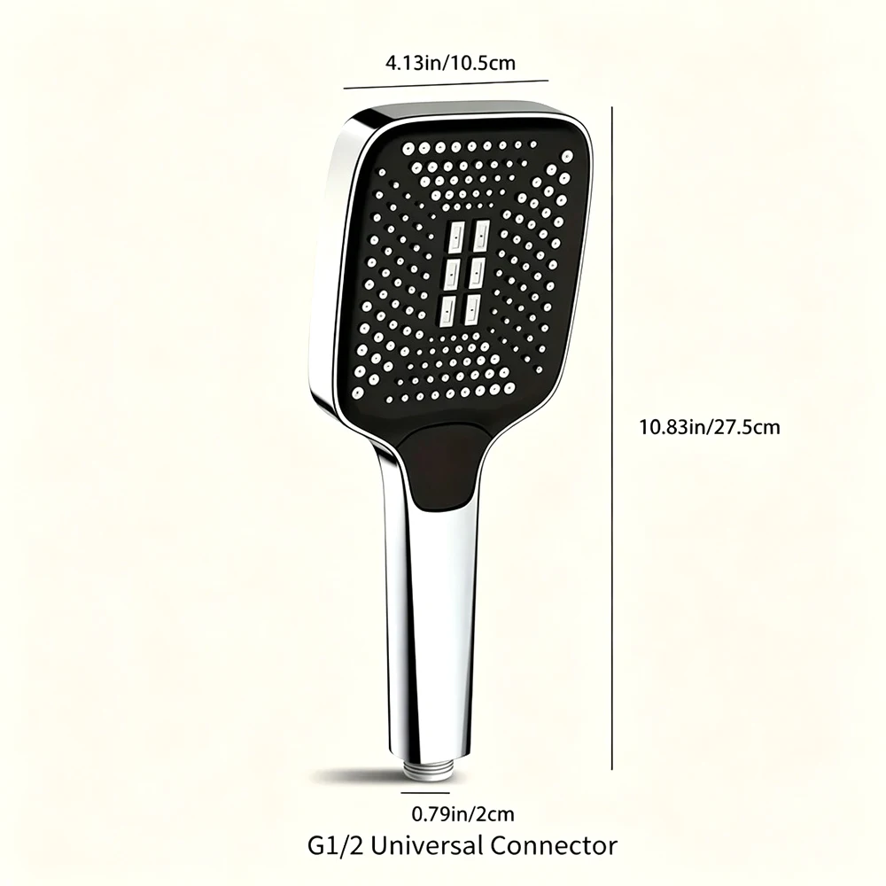 High-End Handheld Shower Head with Enhanced Water Pressure Dense Nozzles for Full Body Coverage - Premium Shower Experience