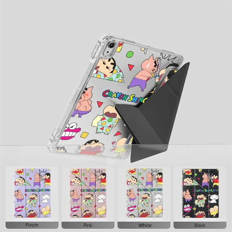 

Cute Cra-Yon Shin-Chans Y-Fold Holder Cover Tablet Case For iPad Pro 11th 10th 9th 8th 7th 12.9inch Mini 6 7 Air 4 5 M3 M2 1 2