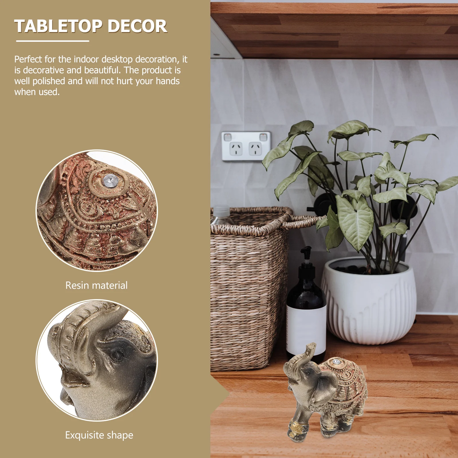 

Resin Elephant Decor Exquisite Design Desktop Adorn for Office Home Cabinet Interior Decoration Creative Treasure Gift