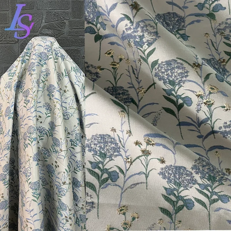 

Синяя жаккардовая ткань Юбка Сумка Diy Дизайнерская одежда Ткань по метрам Ткань для шитья одежды Материал полиэстера