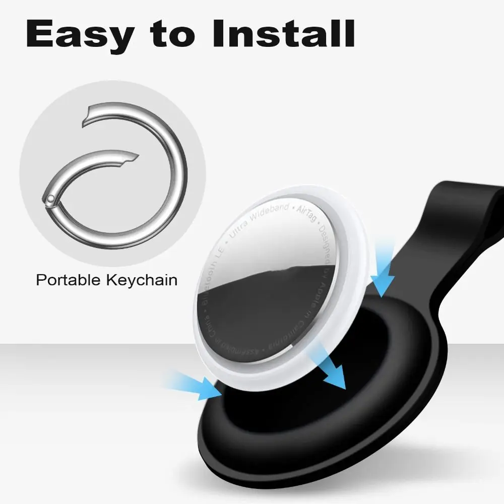 พรีเมี่ยมพวงกุญแจเคสป้องกันการป้องกันแบบเต็มรูปแบบฝาครอบป้องกันกันกระแทกซิลิโคนป้องกันการสูญหายอุปกรณ์เสริมอัจฉริยะสําหรับ AirTag