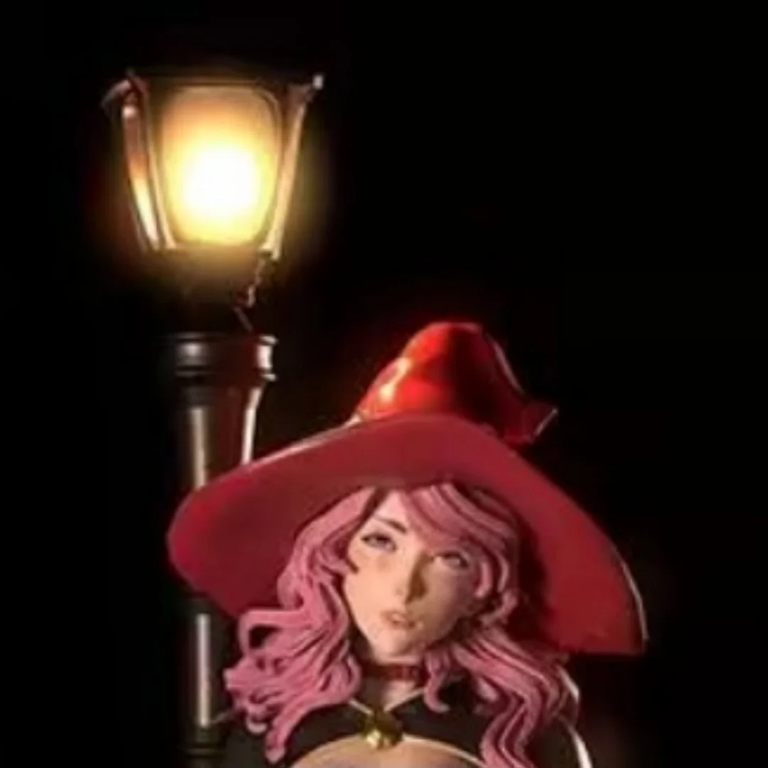 Resin Model Figure, 1/24 Scale Red Robed Witch, GK, Unassembled and Unpainted Kit, 3D DIY Toy