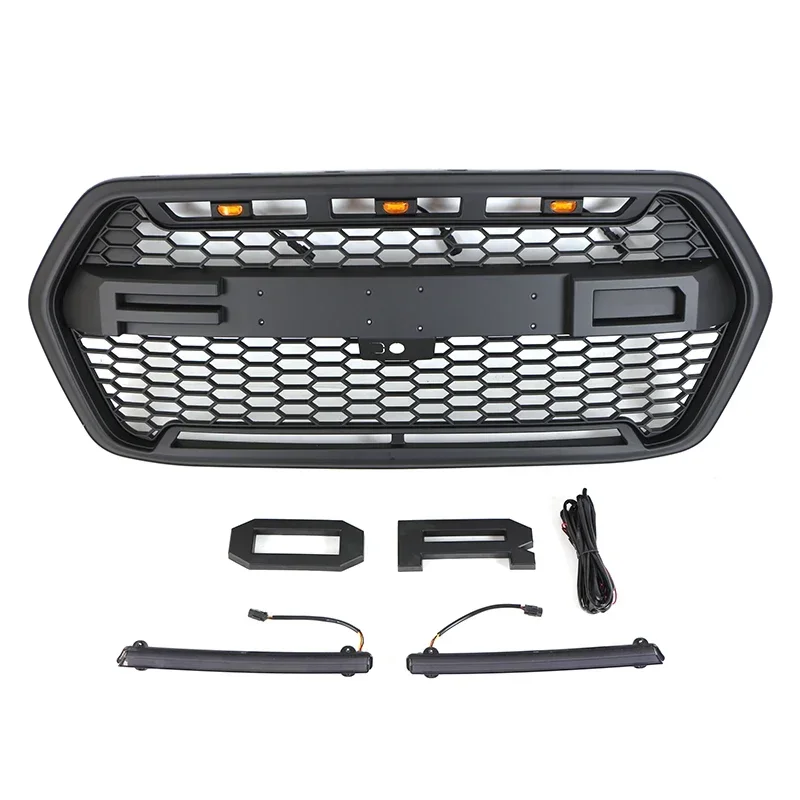 2022 Other Accessories ABS Car Grille With Light Bar Fit For Ford Transit Custom150 250 350(US version)