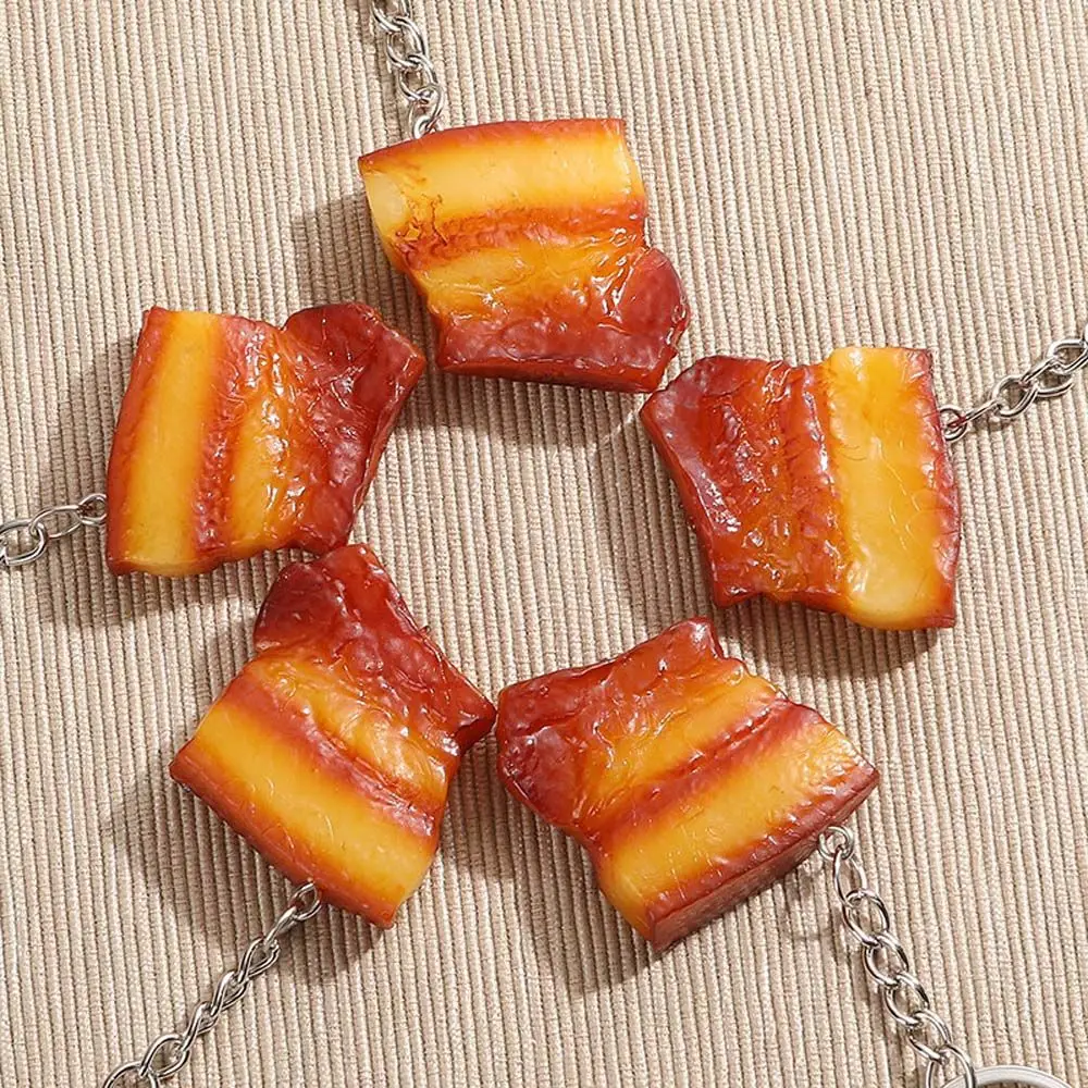 Funny Roast Chicken Drumstick Pork Belly Chicken Wings Simulation Food Keychains Fashion Jewelry Bag Pendant Fast Food Key Ring