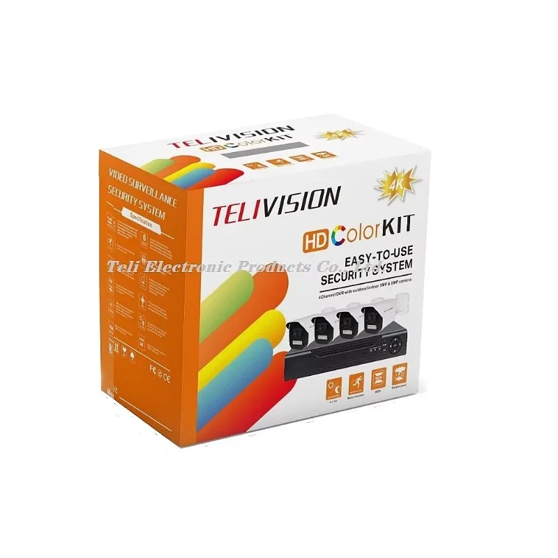 2025 горячая распродажа, хит продаж, комплект Teli Vision 1080p, 5 МП, теплый свет, звук, уличный IP67, 1 ТБ, 6-в-1, магазин XVR TSEYE, 4 комплекта